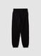 Black pure organic cotton joggers with check print, relaxed fit_1