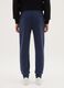 Blue fleece trousers regular fit with elastic waistband_2