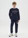 Boys' blue pure cotton regular fit trousers_0