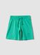 Green organic cotton shorts with elasticated waistband_0