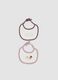 Bipack bavaglini rosa e viola in puro cotone organico con stampa Disney_0
