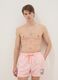 White and pink striped swim trunks with Peanuts print_0