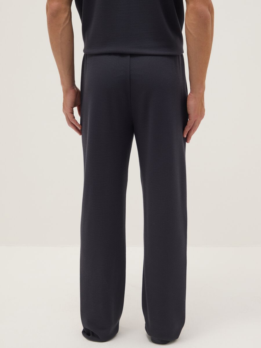 Blue viscose blend pyjama trousers in regular fit_2