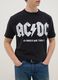 Black regular fit pure cotton T-shirt with AC/DC logo_3