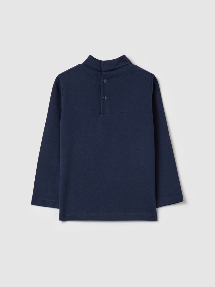 Cotton T-shirt with high neck_1