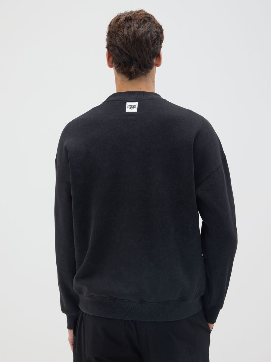 Maglia in misto cotone nera con logo Everlast_2