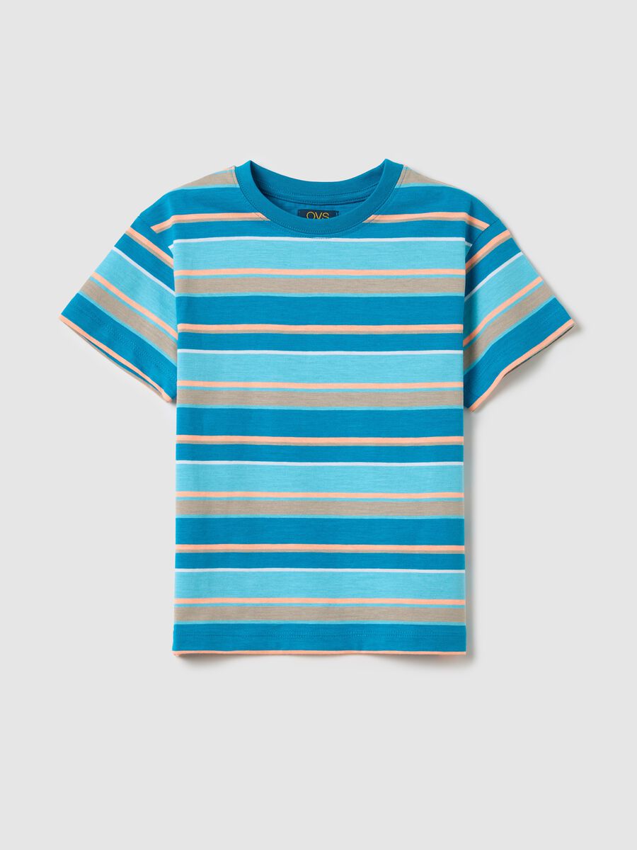 Boys’ multicoloured over-fit T-shirt in cotton blend_0