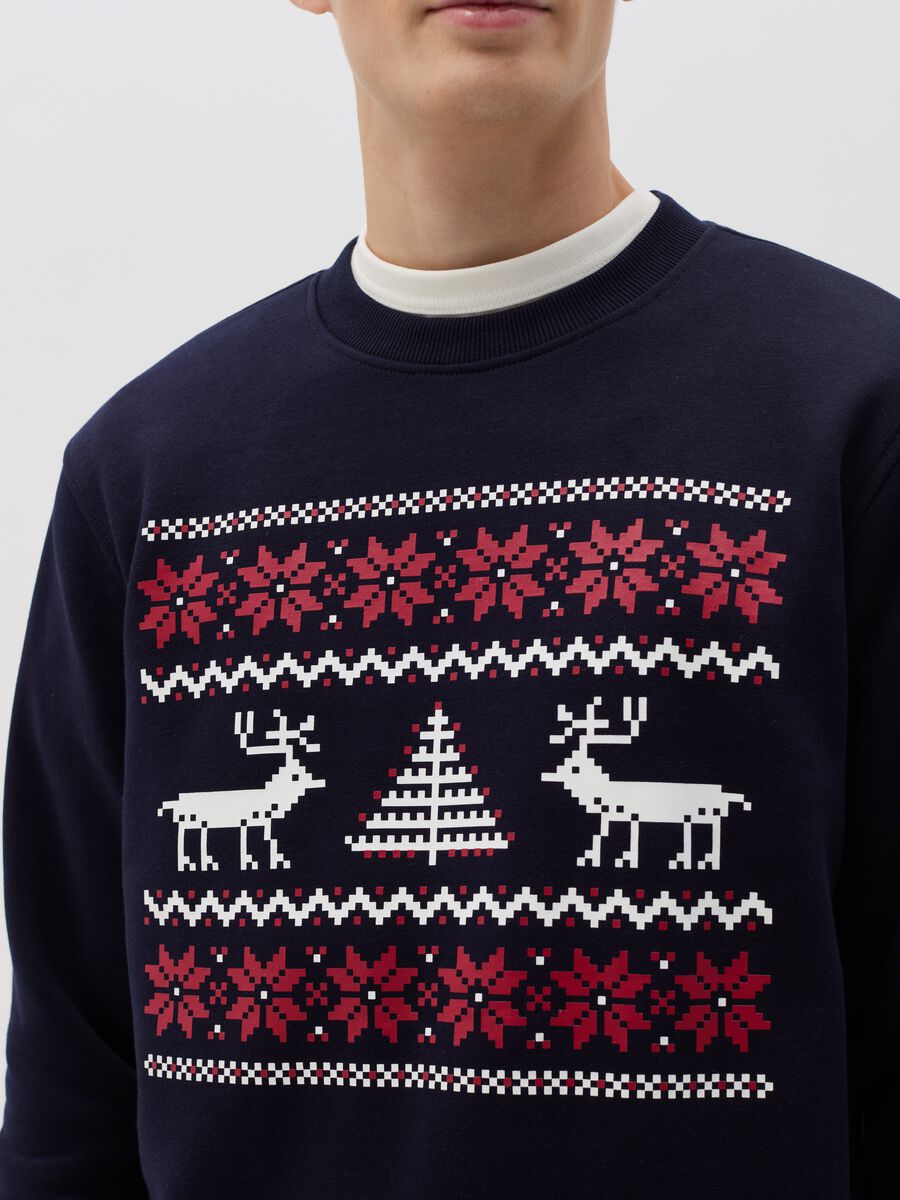 Sweatshirt with round neck and Christmas print_2
