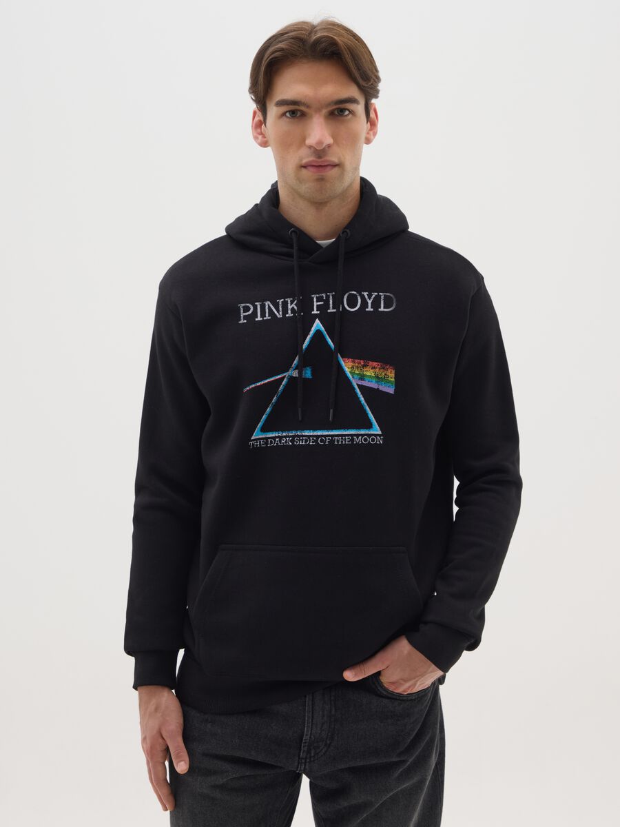 Black cotton-blend hoodie relaxed fit_0