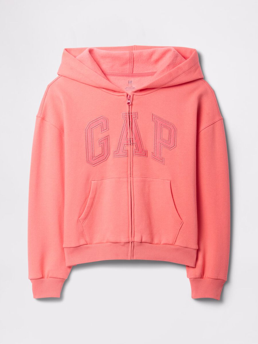 Pink full-zip sweatshirt with logo_3