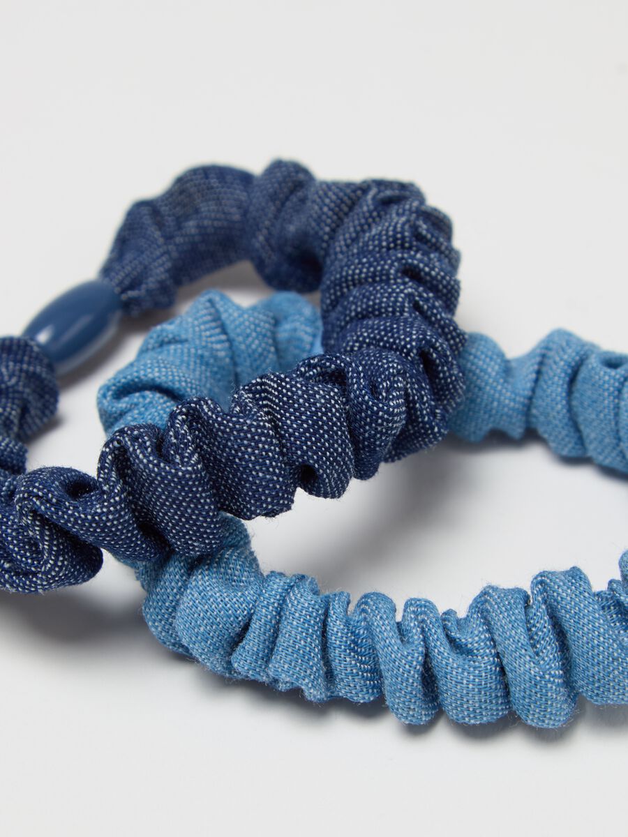 Two-pack denim hair elastics_2