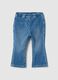 Jeggings in denim blu in misto cotone flare fit per bimba_0