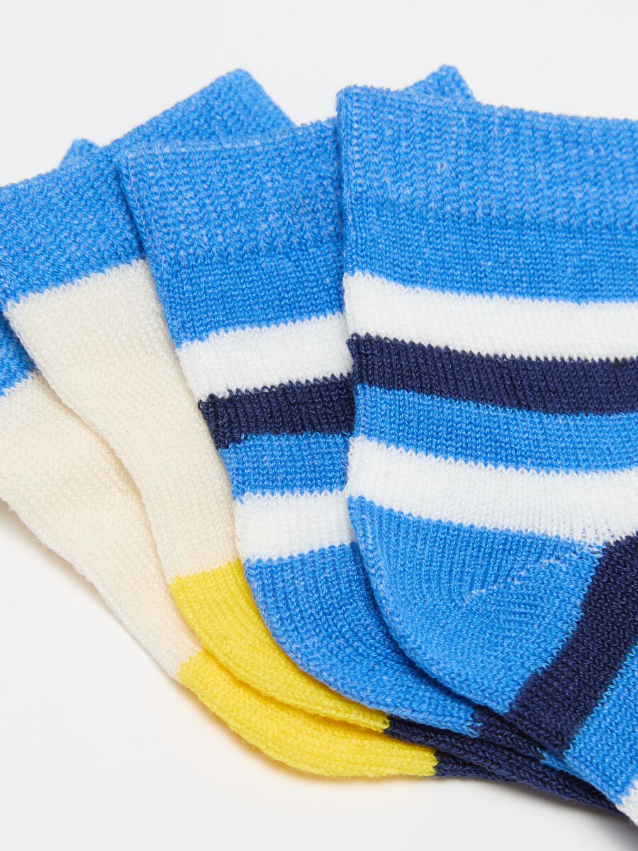 Three-pair pack short socks with whales and striped design_2