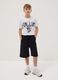 Boys' black pure cotton shorts, relaxed fit_0