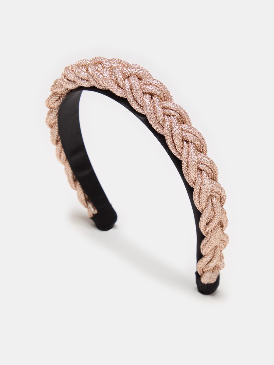 Braided Alice band in lurex_0