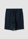 Blue cotton-blend pyjama shorts, regular fit_0
