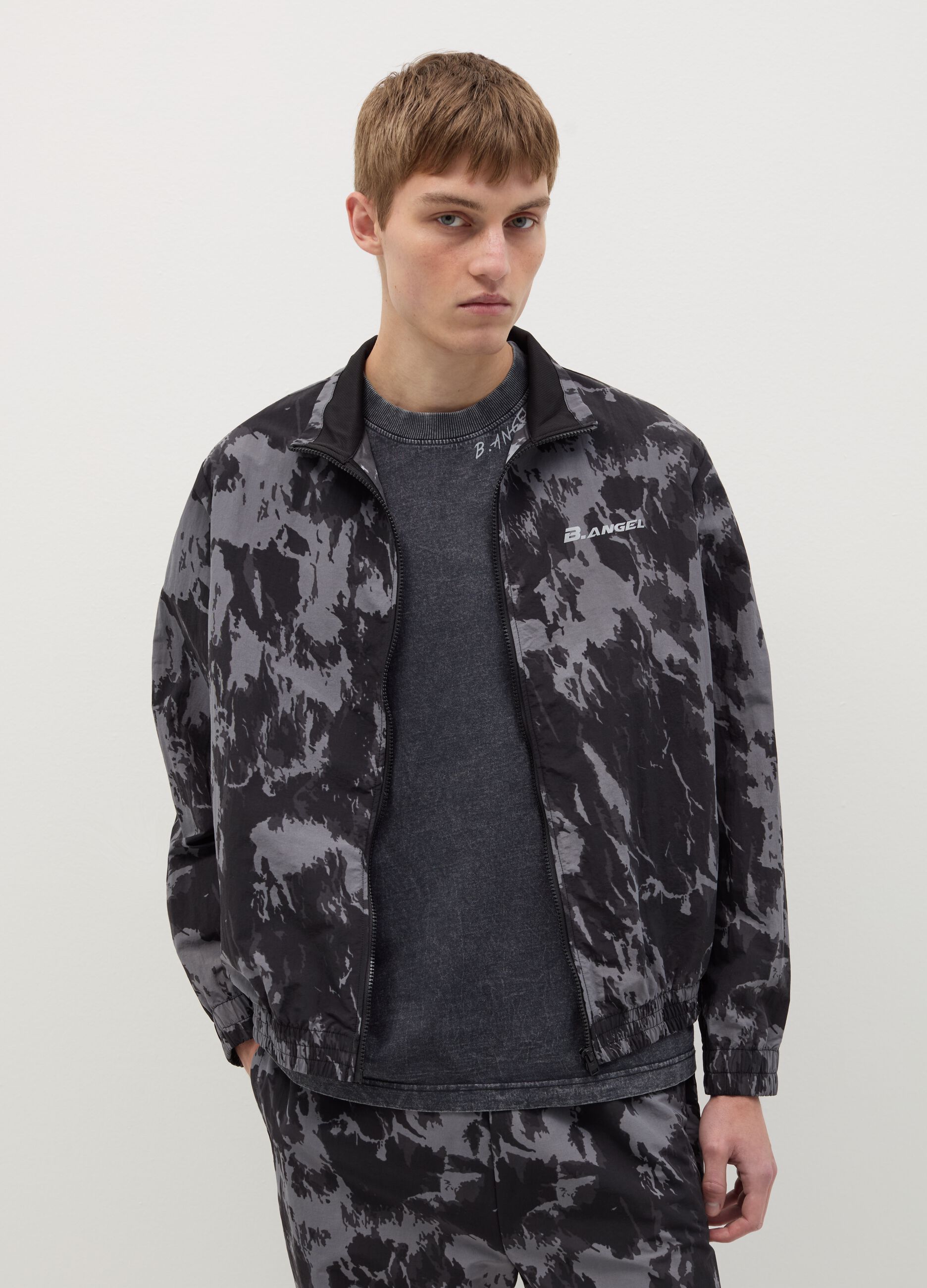 B.ANGEL X THE SEA BEYOND tie-dye full-zip sweatshirt with print
