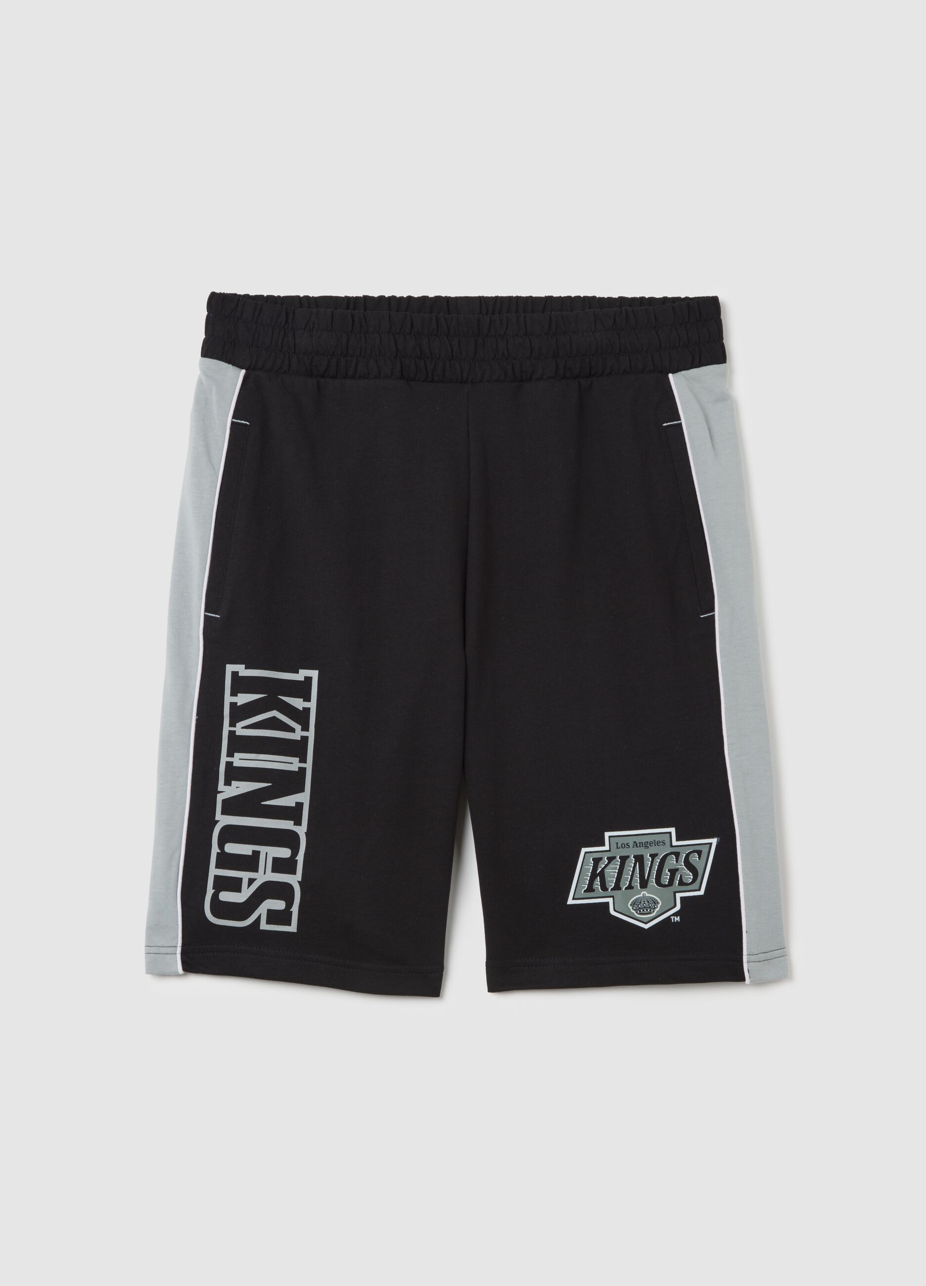 Black Sports Shorts with Kings Print