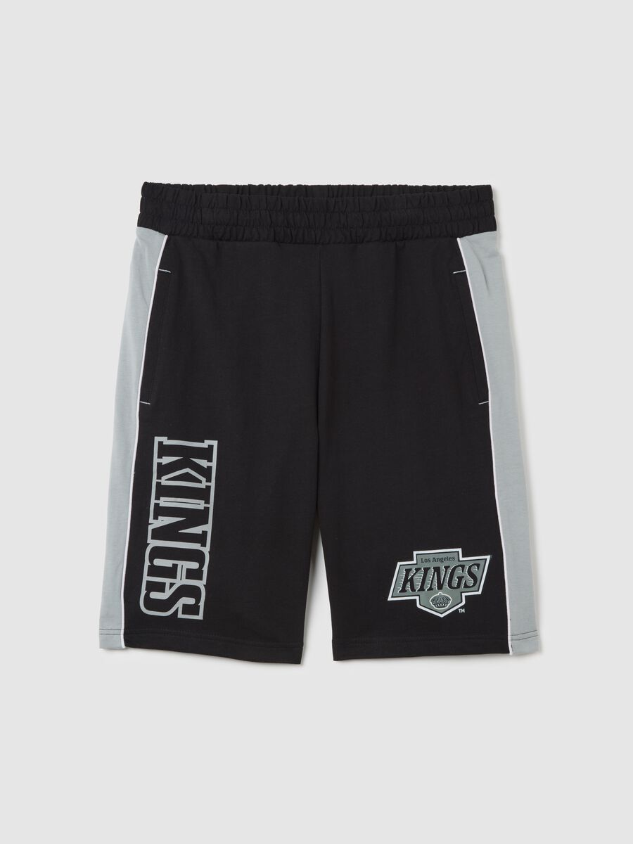 Black Sports Shorts with Kings Print_4