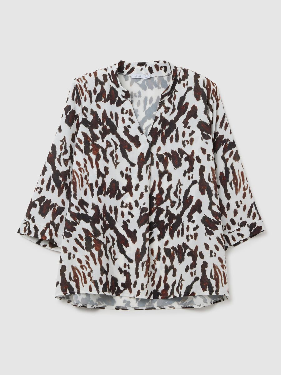 Women's multicolour regular fit shirt with animal print_4