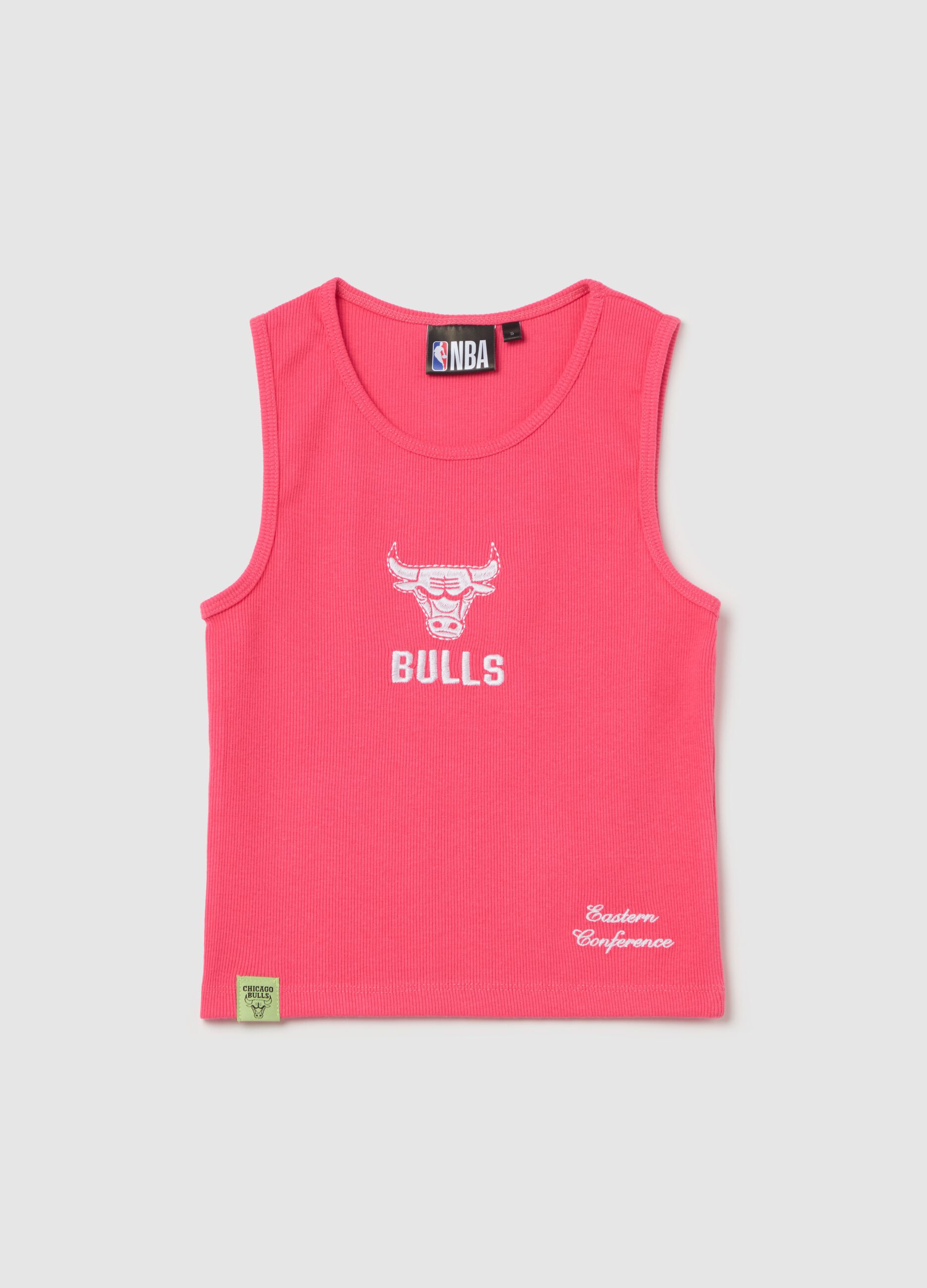 Pink ribbed NBA Chicago Bulls tank top