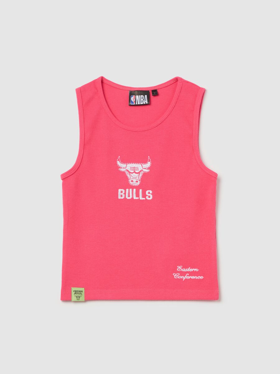 Pink ribbed NBA Chicago Bulls tank top_4