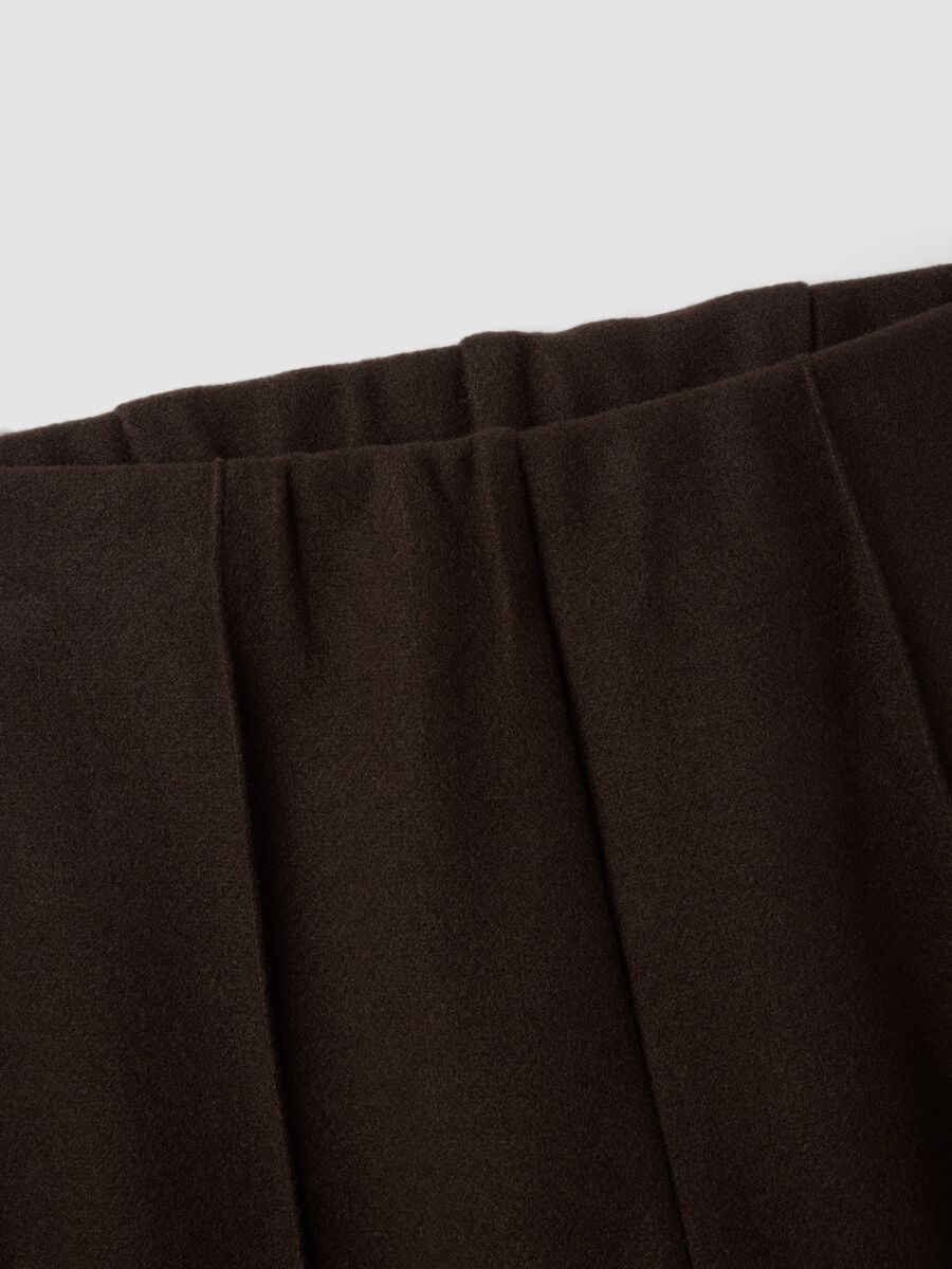 Pantaloni eleganti marroni in misto viscosa baggy fit_1