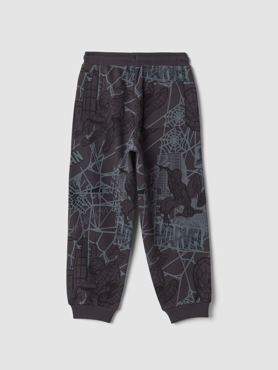 Pantaloni jogger neri in misto cotone con stampa MARVEL Spider-Man_1