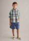 Boys&rsquo; blue pure linen cargo shorts &ndash; baggy fit_0