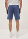 Blue cotton blend regular fit shorts_2