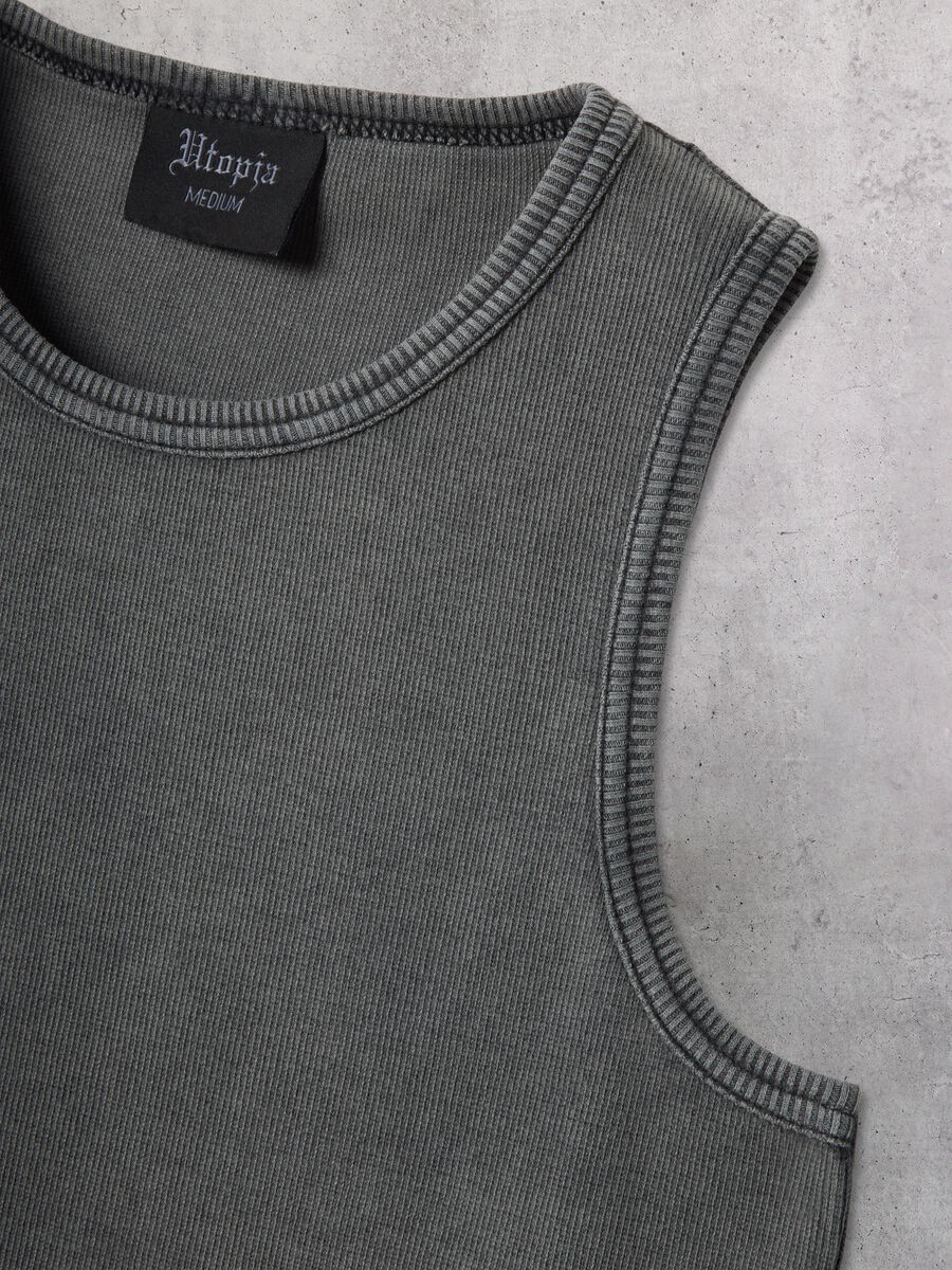Bipack di tank top grigio in cotone elasticizzato_3