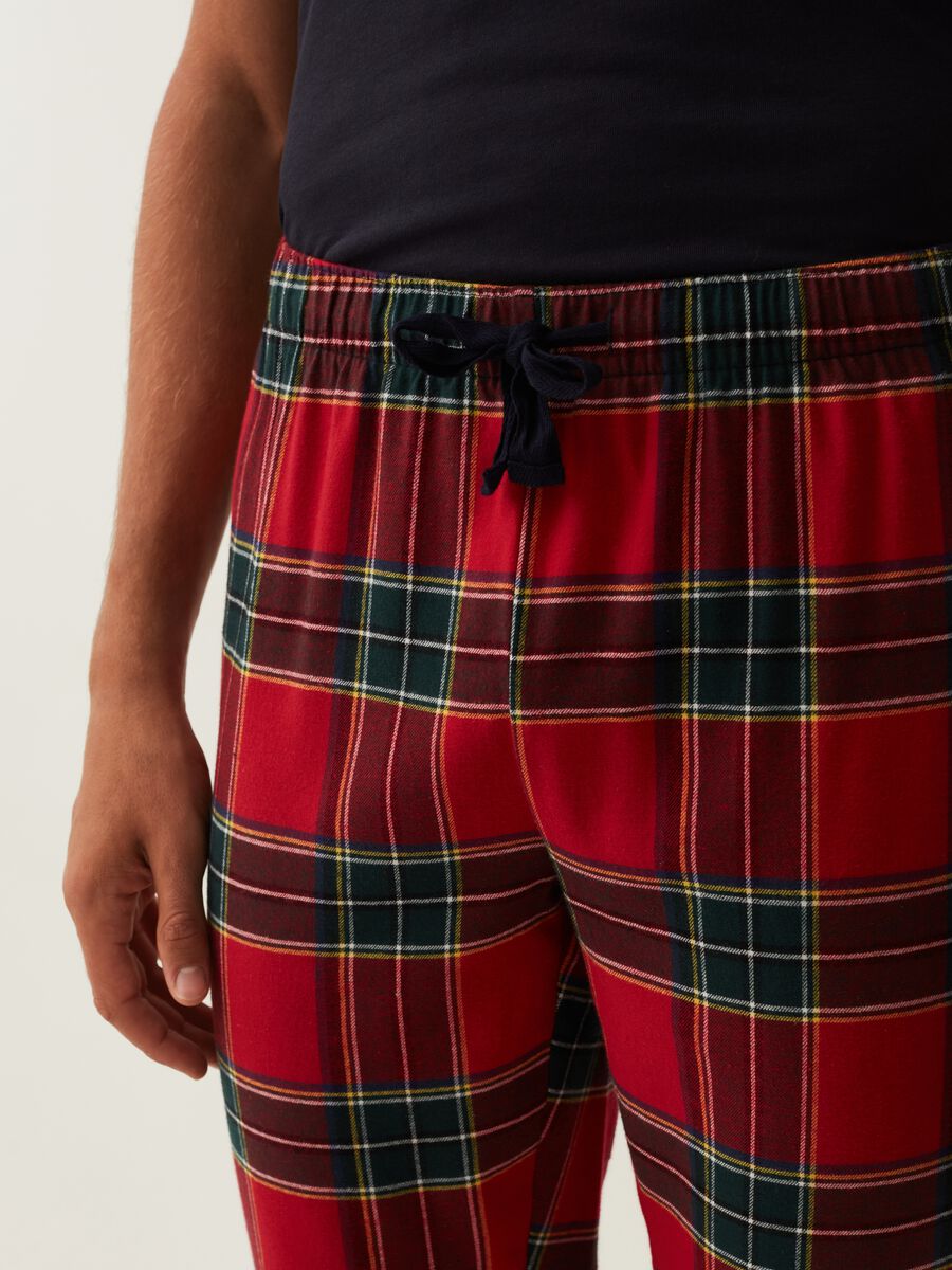 Pantalone pigiama in fantasia tartan_3