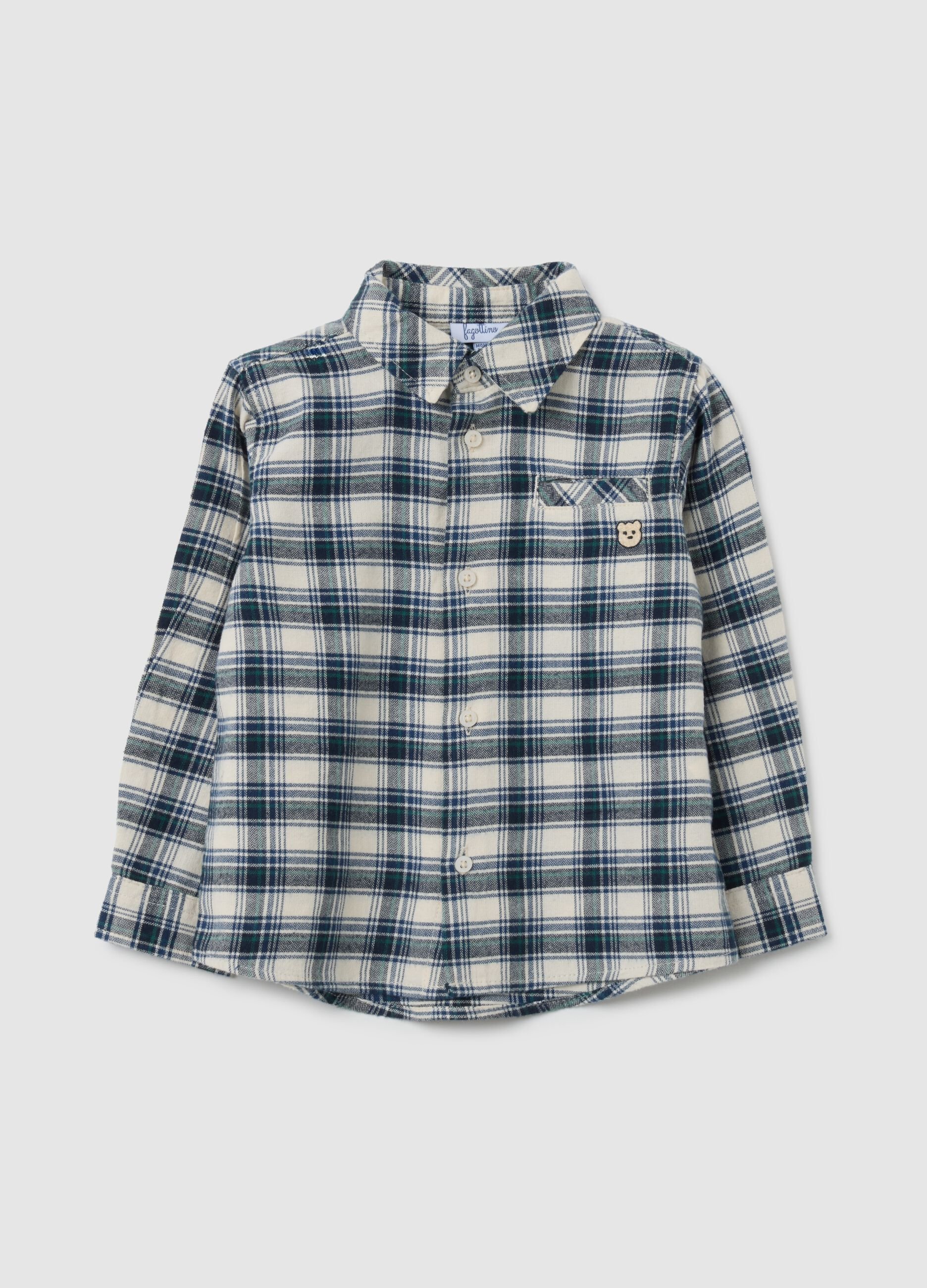 Camicia da bambino in puro cotone multicolor regular fit