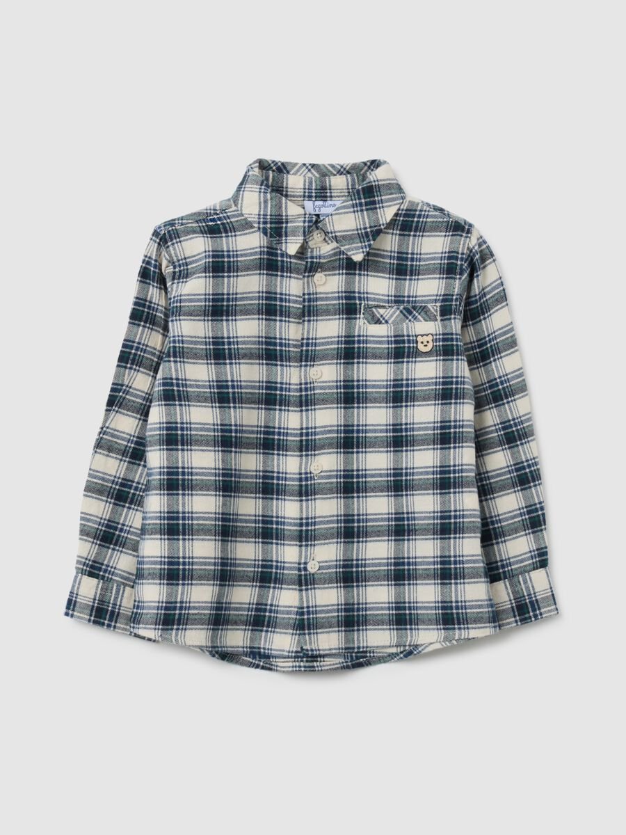 Camicia da bambino in puro cotone multicolor regular fit_0