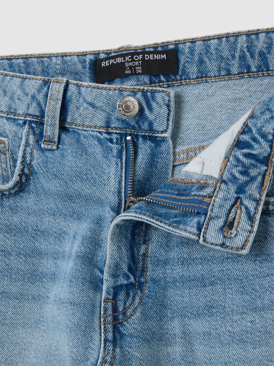 Shorts da donna in puro cotone denim regular fit_5