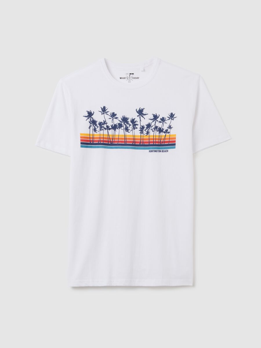 Men's white pure cotton t-shirt in regular fit_0