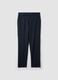 Pantaloni formali blu in viscosa elasticizzata regular fit_4
