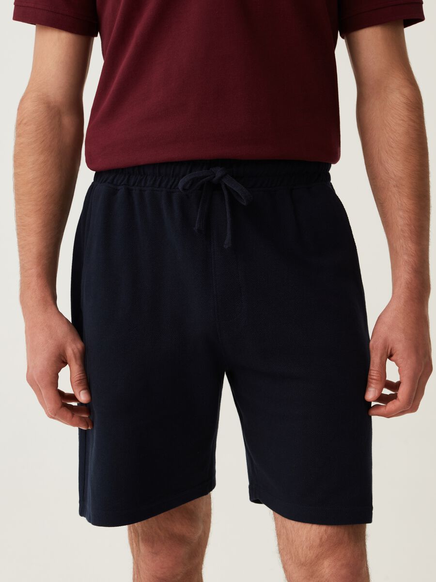 Shorts pigiama in cotone piquet_1