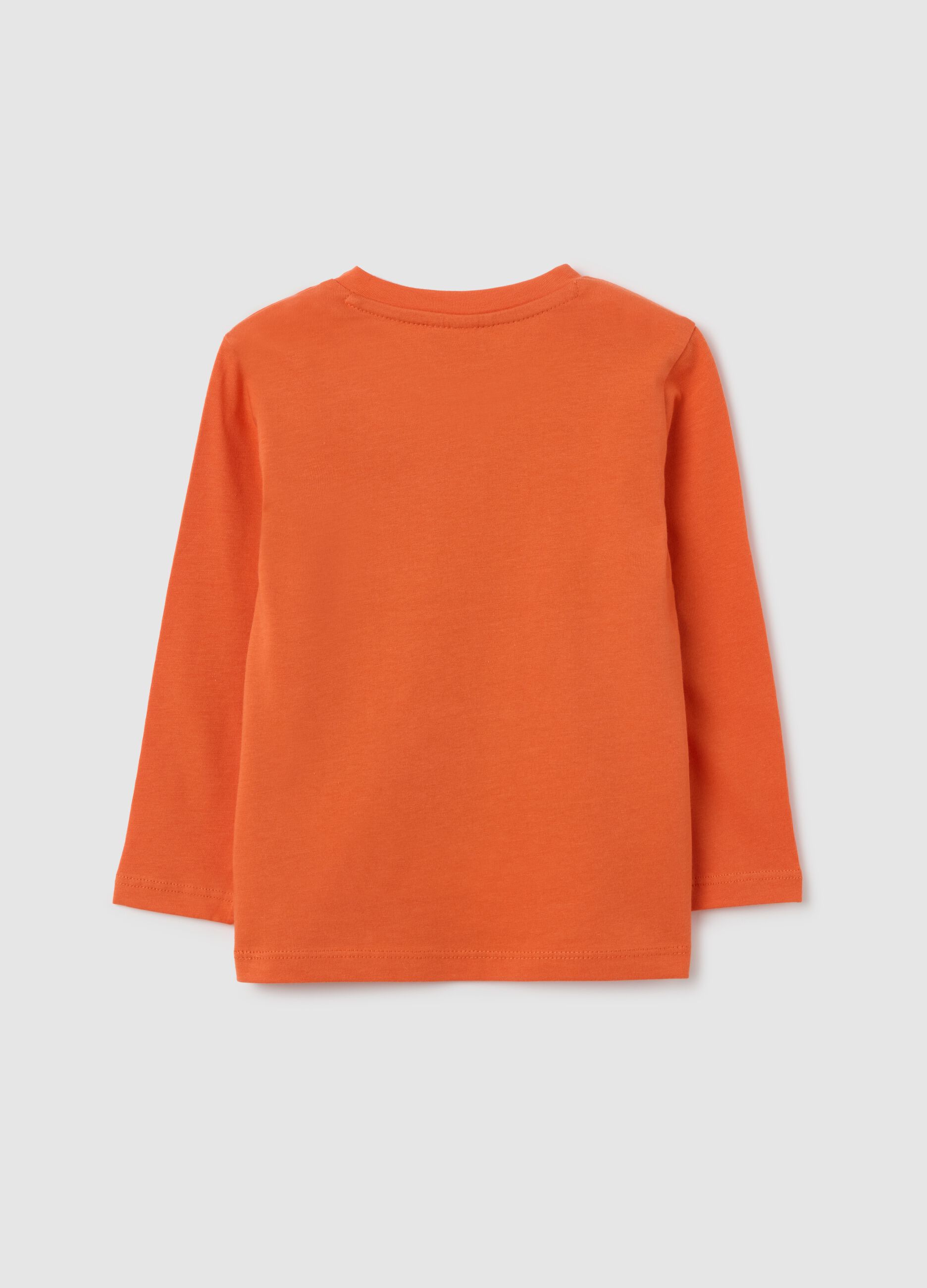 Orange regular fit pure cotton children's jumper