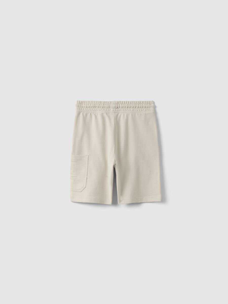 Pantaloncini in puro cotone beige da bambino regular fit_1