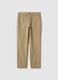 Beige Regular Fit Cotton and Linen Trousers_4
