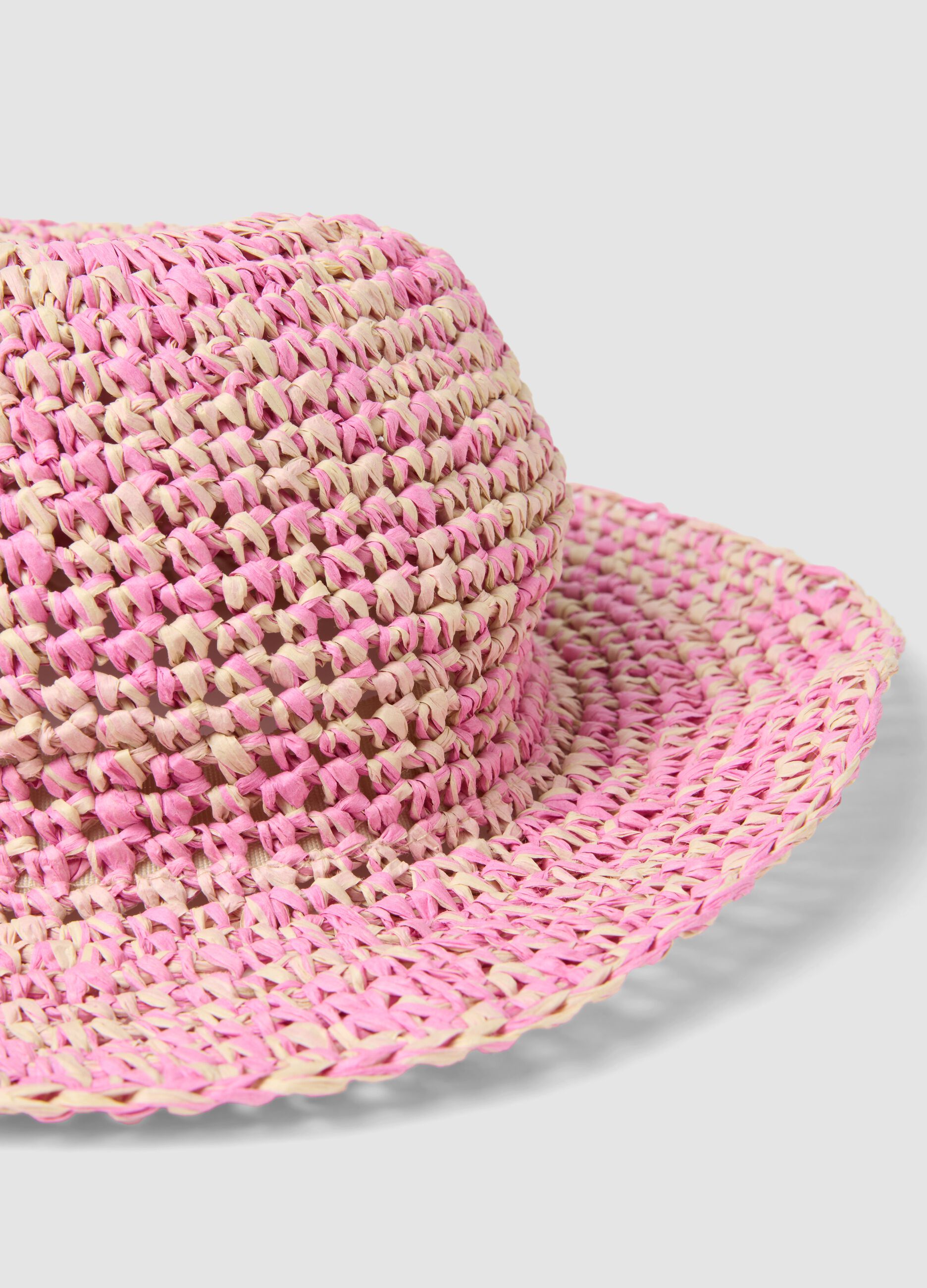 Girl's multicolour pure paper fabric hat, regular fit