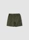 Green pure cotton cargo shorts for boys, regular fit_0