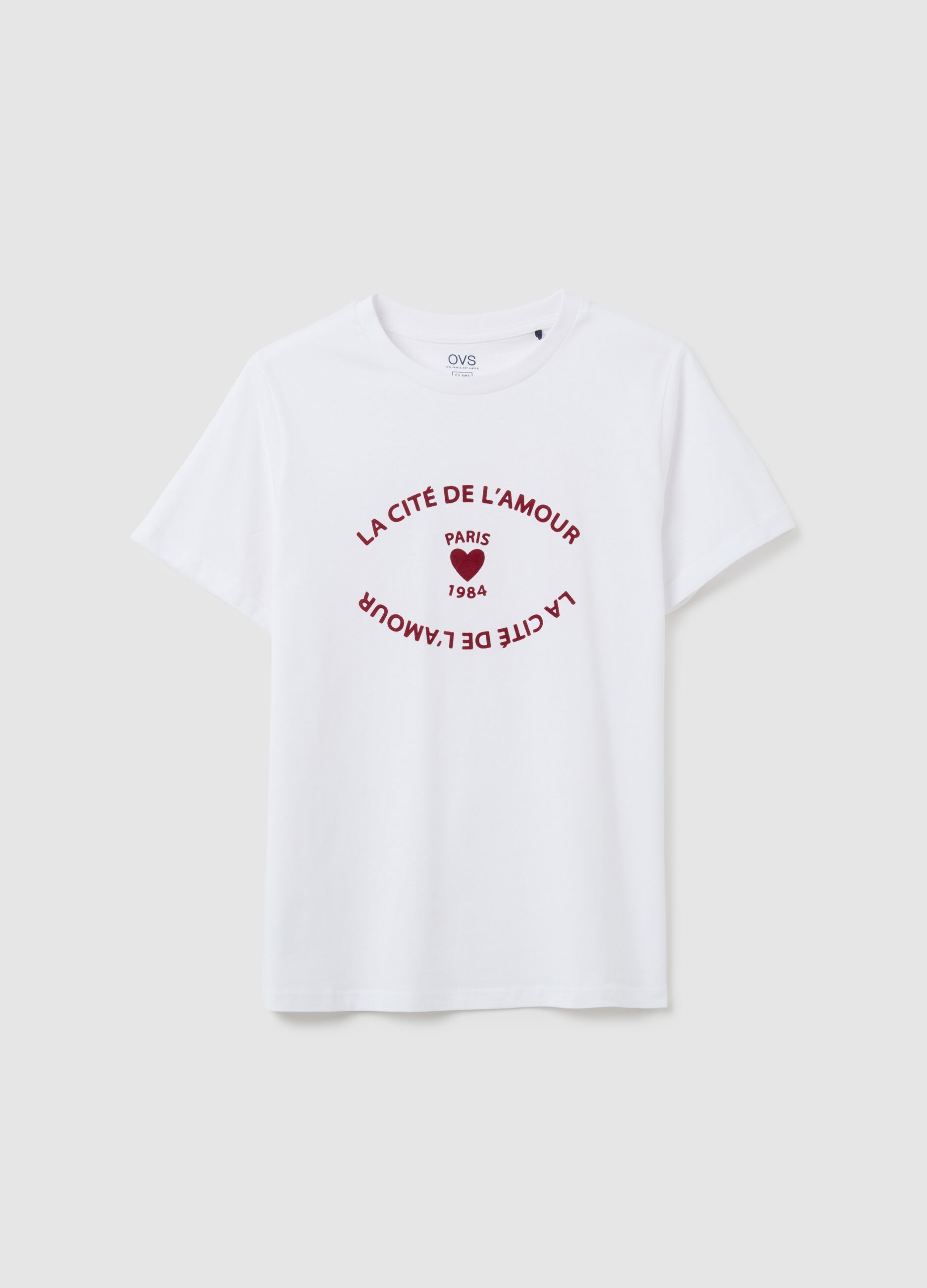 T-shirt in puro cotone bianca regular fit con stampa