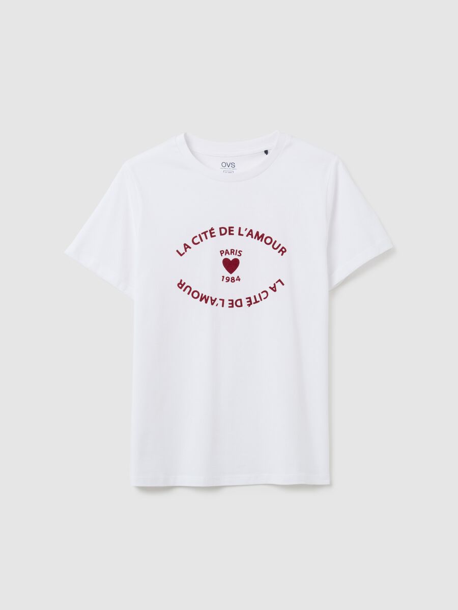 T-shirt in puro cotone bianca regular fit con stampa_4