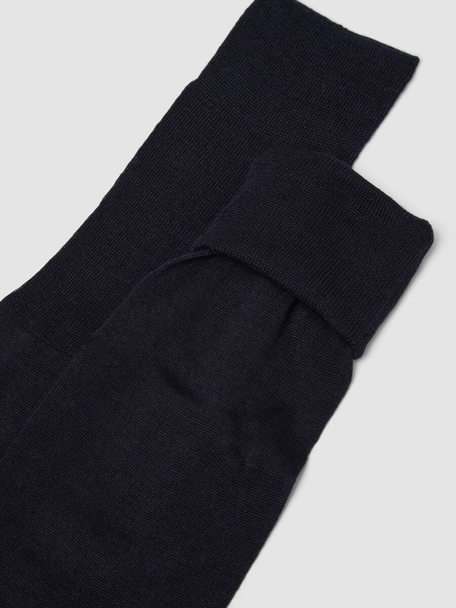 Black long wool-blend socks_2