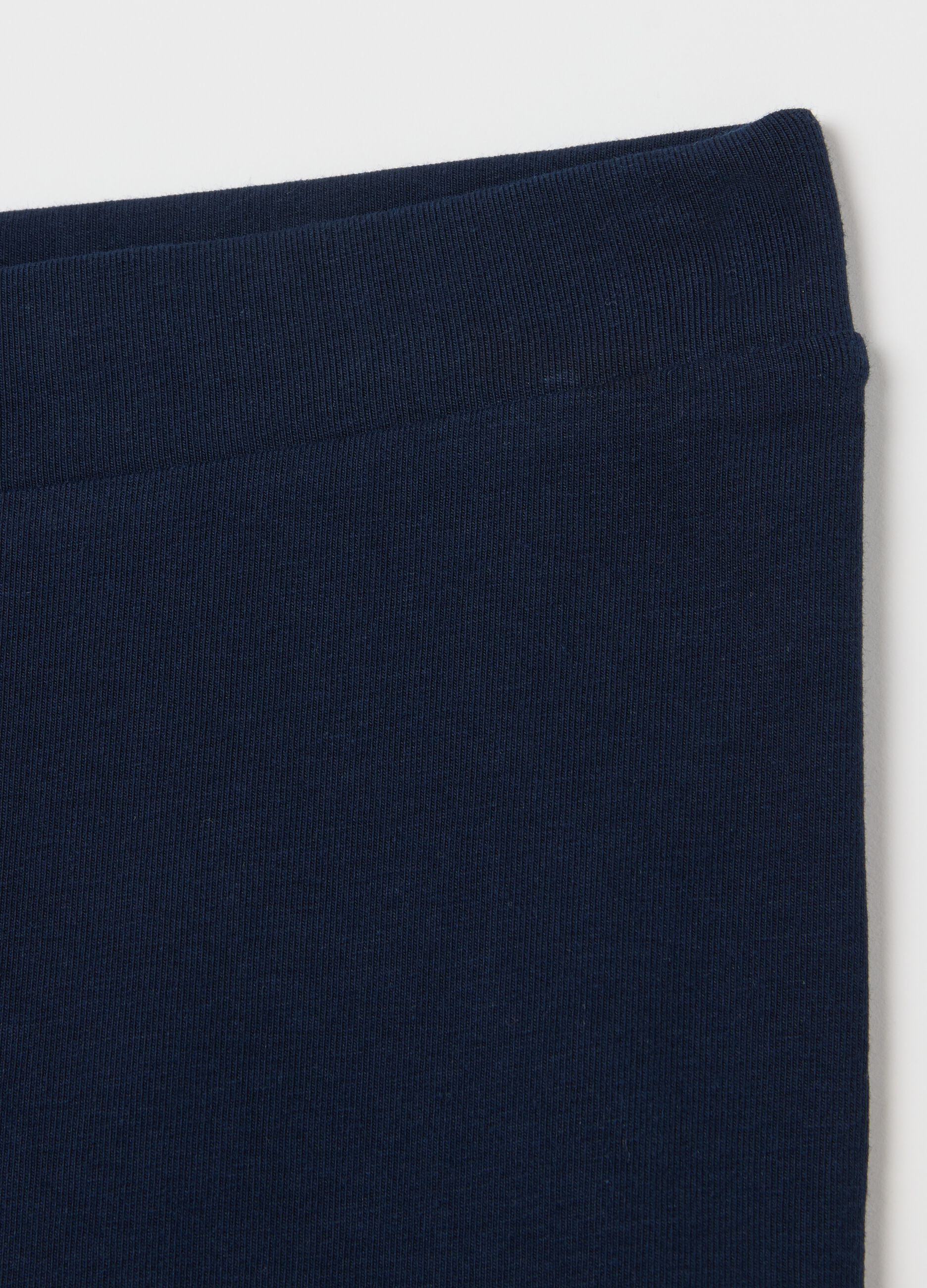 Women's blue elastic cotton leggings with regular fit