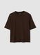 Brown boxy-fit T-shirt in a cotton&ndash;viscose blend_0
