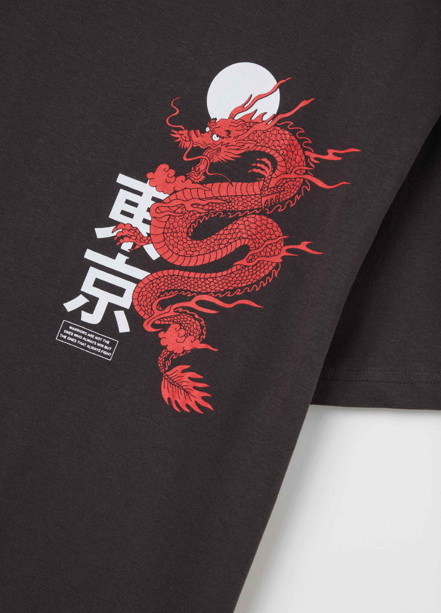 Black Tokyo T-shirt with Red Dragon by OVS