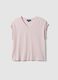 Pink short sleeve pure cotton V-neck regular fit t-shirt_4